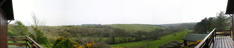 Panorama from the verandah of our Pembrokeshire self-catering holiday home at Timber Hill